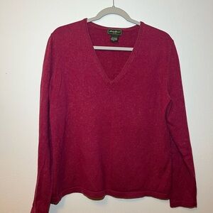 Eddie Bauer Women's V-Neck Cashmere Blend Sweater